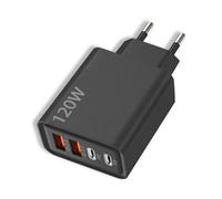 teasteam 120W Chargeur Secteur USB 4 Ports PD+QC3.0 Type C Universel Chargeur Mural Adaptateur USB Universel pour pour iPhone 16 15 14 13 12 11 Pro Max X XS XR Appareils Portable Windows iPad Liseuses
