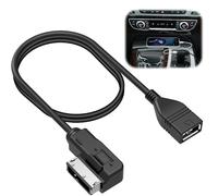 teasteam Adaptateur de USB Audio Câble MP3 d'Interface Musique MDI AMI, Lecteur de clé USB pour clé de Véhicule Compatible avec Volkswagen Audi VW Interface Multimédia (1 mètre)