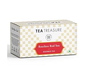Teatreasure Rooibos Red Tea - Caffeine Free AntiiOxidents Rich South African Tea - 1 Teabox (18 Pyramid Tea Bags)