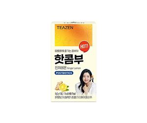 TEAZEN - Pack de 10 Sachets Kombucha Citron Gingembre - Boisson Instantanée Probiotique - Thé Sans Sucre - Faible en Calories - Vegan - Clean Label - 10 x 5 g