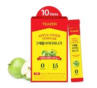 TEAZEN - Vinaigre de Cidre de Pomme Sans Sucre - Boisson instantanée au thé vert - 10 sachets - Sans sucre, végétalien, faible en calories - Mélange japonais pour l'énergie et le métabolisme