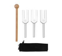 Tebbomp Ensemble de Diapasons 4096 Hz 4160 Hz 4225 Hz Ensemble de Diapasons Diapason avec Marteaux en Bois et Sac en Tissu Style 2