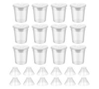 Tebbomp Lot de 12 Pots de Peinture avec Couvercles pour Enfants, Gobelets d'apprentissage Couleur sans Déversement,Récipients de Peinture Réutilisables avec Couvercles pour Jeunes Artistes