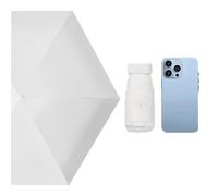 Tebeban Mini parapluie de voyage compact et résistant aux UV, protection solaire, léger, micro poche, parapluie imperméable pour filles et femmes (blanc)