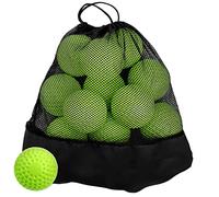 Tebery Lot de 12 balles de baseball vertes à fossettes de 22,9 cm pour la coordination œil-main, la frappe et la pratique du terrain