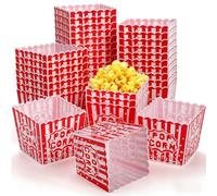 Tebery Lot de 30 boîtes à popcorn réutilisables en plastique avec couvercle ouvert pour fête, carnaval, cirque - 9,5 cm de haut x 9,5 cm de long