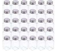 Tebery Lot de 30 salières et poivrières en verre avec couvercle en acier inoxydable - Bouteille à épices de 76,5 g pour cuisine, restaurants et traiteur - Design classique