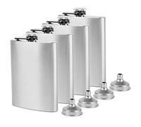 Tebery Lot de 4 flasques en acier inoxydable avec 4 petits entonnoirs de 227 ml