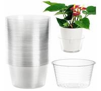 Tebery Lot de 50 soucoupes en Plastique Transparent pour Pots de Fleurs de 15,2 cm de Profondeur - Bac d'arrosage pour Plantes d'intérieur et d'extérieur