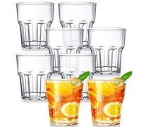 Tebery Lot de 8 gobelets en plastique transparent, 237 ml, sans BPA, réutilisables, petits gobelets empilables incassables