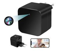 Tebetu Caméra Espionne Cachée HD 1080P, Micro Camera Espion Chargeur USB 5G&2.4G, Videocaméras sans Fil Discret avec Détection de Mouvement pour la Maison, Le Travail, etc.