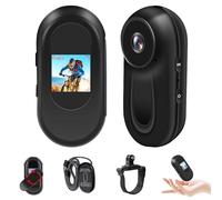 Tebetu Mini Caméra d'action 1080P, Portable Caméra Sport étanche avec Vision Nocturne, Caméra Moto Magnétique IPX4, Kit Casque/Vélo/Moto, Écran LCD + Pince 360°, Grand Angle de 150°