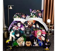 Tebeu88 Anime 3D : parure de lit trois pièces, une couette et deux taies d'oreiller, sans housse de couette, (style 12, double 200 x 200 cm (sans housse de couette))