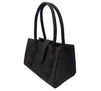 Tebewo Sac à main, sac de courses en feutre, sac de courses refermable avec anse, panier à provisions, sac de transport pliable polyvalent (gris foncé)