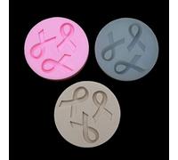 TEBI Fournitures de bricolage pour la maison et la cuisine, lutte contre le sida, le cancer, porte-clés, moule en silicone, ruban nœud, résine époxy