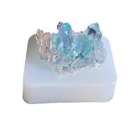 TEBI Moule en silicone en forme de grappe de cristaux en résine époxy pour la maison ou le jardin