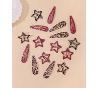 TEBIEKOY Lot de 8 paires de pinces à cheveux en métal avec imprimé léopard pour femme - Barrettes à cheveux antidérapantes Y2K pour cheveux fins/épais (couleurs mélangées)