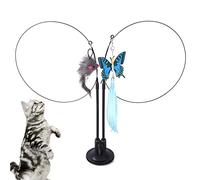 Tebinzi Jouet pour chat - Jouet à plumes à double tête - Swing Toys Cat Wall Toy avec clip fixe et ventouse pour chat d'intérieur