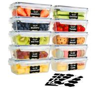 TEBOKHAD Boîte Conservation Alimentaire, 10 Pièces De 1l, Boîte Alimentaire Sans Bpa, Plastique Boîte Hermetique Alimentaire, 100% Étanche, Pour Congélateur, Frigo, Micro-Ondes & Repas à Emporter