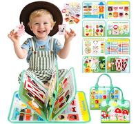TEBOKHAD Busy Board, Jouets d'Activité, Quiet Book, Livre Occupé de Ferme Montessori,Planche D'activités Jouet éducatif Sensoriel Préscolair,Jouet Montessori Cadeau pour Enfants Garçon Fille 1 2 3 Ans