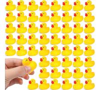 TEBOKHAD Lot de 56 Mini Canard en Caoutchouc, Mini Canards, Mignon Petit Canard Jaune Flottant Jouet De Bain Jouet De Divertissement Aquatique pour Enfants