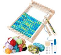 TEBOKHAD Métier à Tisser Pour Enfants, Métier à Tisser En Bois Pour Enfants De 4 à 12 Ans, Métier à Tisser Artisanal, Kit De Métier à Tisser DIY Pour Adultes, Enfants Et Débutants, 29 × 19 cm