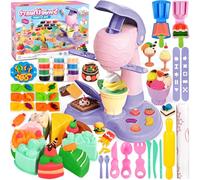 TEBOKHAD Pate a Modeler Glace, 46 Pièces Pâte à Modeler pour Enfants, Accessoire Pate a Modeler pour Enfants avec 12 Pots De Pate a Modeler Cadeau De Jouet pour Enfant 3 4 5 6 7 8 Ans