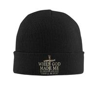 TEBTRGK Quand Dieu m’a Fait, il a souri et a Dit drôle Sarcastique Disant Tricot Chapeau Bonnet Chapeaux Gym Élastique Hommes Femmes Bonnet Chapeaux Casquettes