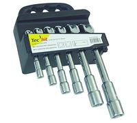 TEC HIT 325506 - Jeu de 6 Clés à Pipe Débouchées - Clé à Tube - Serrage et Bras de Levier - 8 mm à 19 mm