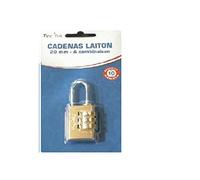 TEC HIT 429120 - Cadenas à Combinaison à 3 chiffres - Longueur 20 mm - Laiton
