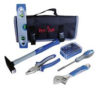 TEC HIT 500036 - Sac d'outils avec 36 pièces - 1 marteau rivoir - 1 adaptateur - Bleu