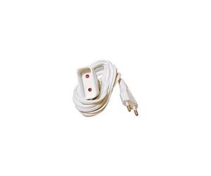 TEC HIT 6102 - Cordon Prolongateur - 6 Ampèress/230 Volts - 2300 Watts - Avec Sécurité Enfant - 2 mètres - Blanc