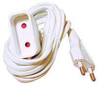 Tec Hit 6104 - Cordon prolongateur - Longueur 3 m - 6 A/2300 W - Norme CE - Blanc