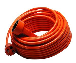 TEC HIT 6418 - Prolongateur jardin - Prise de courant avec terre 3 x 1,5 mm2 - Cordon 25 m - 16 A/3680 W - Sécurité enfant - Norme CE - Orange