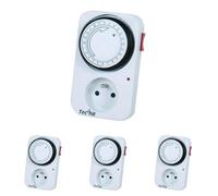 TEC HIT 730200 - Programmateur mécanique journalier avec Interrupteur - Segment de 30 MN - 3500 W - en ABS - Blanc (Lot de 4)