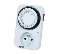 TEC HIT 730200 - Programmateur mécanique journalier avec interrupteur - Segment de 30 mn - 3500 W - En ABS - Blanc