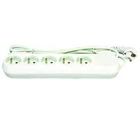TEC HIT 850180 - Bloc 5 prises avec Terre - Câble 1 m - 16 A/ 3680 W/ 230 V - Plastique ABS - Norme CE/NF - Blanc