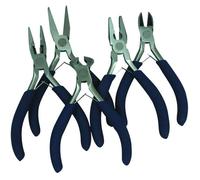 TEC HIT 170505 - Lot 5 Mini Pinces - Pinces Coupantes - En Acier - Finition Chrome Vanadium - Bleue