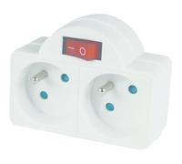 TEC HIT Prise biplite avec terre 2x16 A et interrupteur