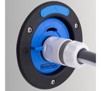 Tec4Camp® WATERTWIN Adaptateur de réservoir d'eau pour camping | Accessoire caravane campeur | Bouchon de réservoir d'eau avec connexion Gardena (adaptateur 3 broches D:78mm)