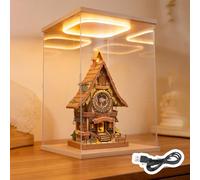 Teca plexiglass Vitrine en Acrylique Transparent LED Lumière Grande Vitrine Acrylique Haute 30, 40, 50, 60 cm, Conteneurs De Rangement Anti-poussière Cimeli(35x35x35cm/14x14x14in)