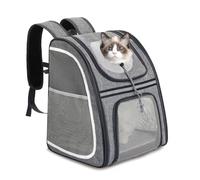 Tecageaon Sac à dos de transport pour petits chats, chiens, lapins - Design ventilé - Sangles de sécurité - Support de boucle - Pliable - Conçu pour les voyages, la randonnée, la marche et une