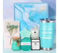 Tecanne Cadeau d'anniversaire pour femme, ensemble de bain spa bleu unique pour elle, cadeau d'anniversaire pour maman, meilleure amie, sœur, épouse