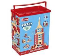 Tecap architect 120 pieces en bois (planchettes cylindres carrés...) - jeu de construction 4 ans et plus - baril pour jeujura G