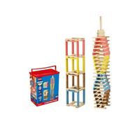 Jeujura - Técap Multicolor - Jeu d'Équilibre et de Construction - Blocs de Construction Empilables - 200 Pièces - Made in France - À partir de 3 Ans - 8312
