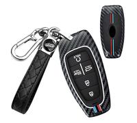 TECART Coque de clé de voiture compatible avec Hyundai Sonata, Santa Cruz, Santa fe, Nexo, Tucson, Palissade, en silicone, 5 boutons, tissage A