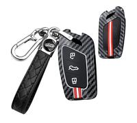 TECART Coque de clé de voiture compatible avec MG Roewe RX5 I5 I6 RX3 RX8 GS MG5 SAIC ZS EV MG6 EZS HS EHS MG3, en métal, silicone, 3 boutons, tissage B