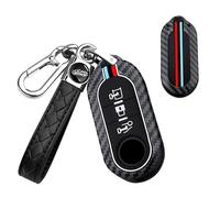 TECART Coque de clé de voiture - Convient pour Fiat 500 500L 500X Grande Punto Florino - Pour Dodge IVECO Citroen - En silicone - 3 boutons - Tissage A