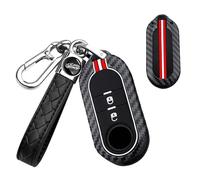 TECART Coque de clé de voiture - Convient pour Fiat 500 500L 500X Grande Punto Florino - Pour Iveco Citroën Dodge - En silicone - 2 boutons - Tissage B