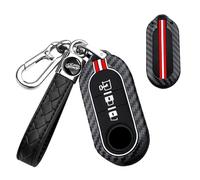 TECART Coque de clé de voiture - Convient pour Fiat 500L 500L MPV Punto Vauxhall Opel Combo - Citroën Peugeot Boxer - En métal - En silicone - 3 boutons - Tissage B
